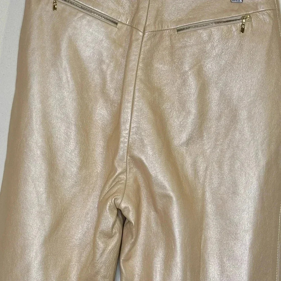 St. John - Gold  Tan Leather Straight Leg - Picture 15 of 15